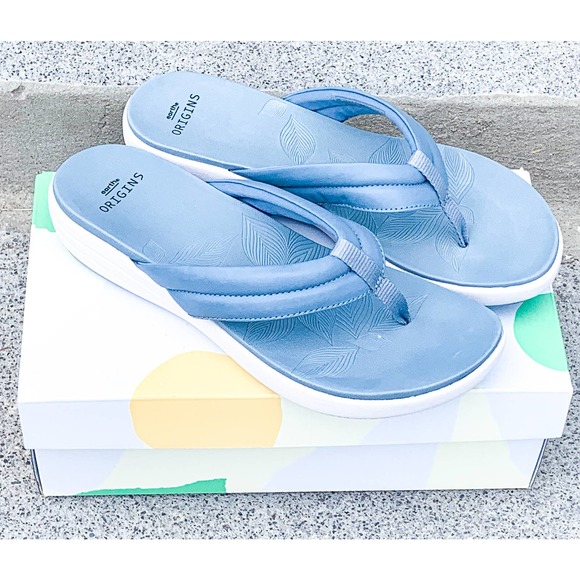 Earth Origins Comfort Thong Sandals - Light Blue  - Modern Wellness Fashion - Picture 1 of 5